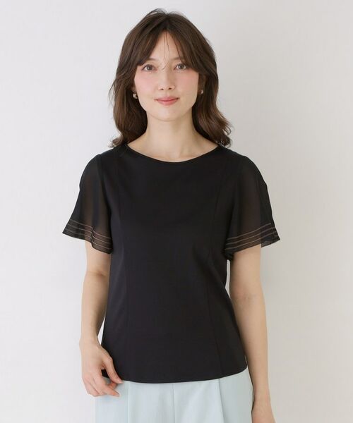 COUP DE CHANCE / クードシャンス カットソー | 【手洗い可】異素材ドッキング・フレアスリーブカットソー | 詳細21