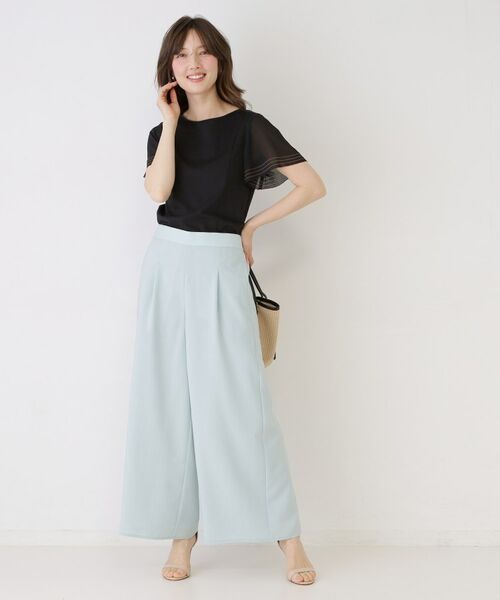 COUP DE CHANCE / クードシャンス カットソー | 【手洗い可】異素材ドッキング・フレアスリーブカットソー | 詳細3