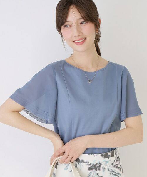 COUP DE CHANCE / クードシャンス カットソー | 【手洗い可】異素材ドッキング・フレアスリーブカットソー | 詳細5