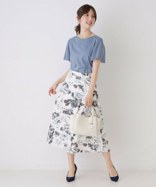 COUP DE CHANCE / クードシャンス カットソー | 【手洗い可】異素材ドッキング・フレアスリーブカットソー | 詳細7