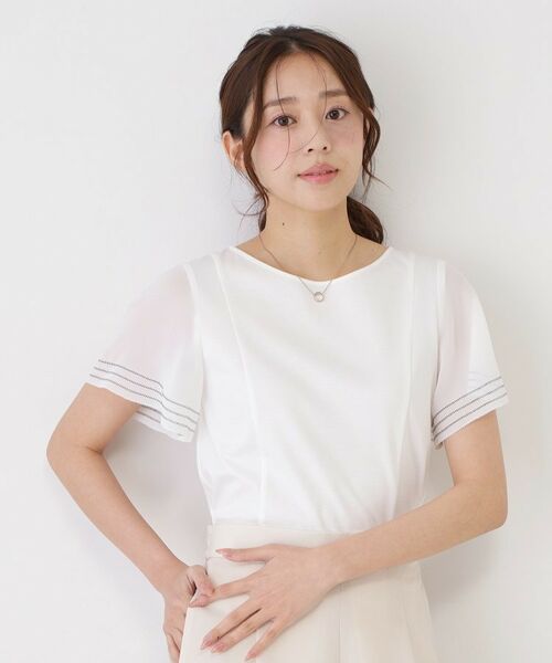 COUP DE CHANCE / クードシャンス カットソー | 【手洗い可】異素材ドッキング・フレアスリーブカットソー | 詳細9