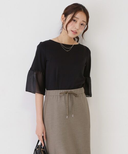 COUP DE CHANCE / クードシャンス カットソー | 【手洗い可／日本製／接触冷感】異素材ドッキング・カットソー | 詳細14