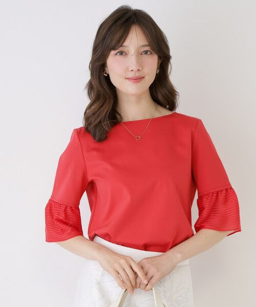 COUP DE CHANCE / クードシャンス カットソー | 【手洗い可／日本製／接触冷感】異素材ドッキング・カットソー | 詳細5