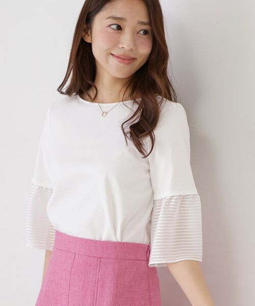 COUP DE CHANCE / クードシャンス カットソー | 【手洗い可／日本製／接触冷感】異素材ドッキング・カットソー | 詳細9