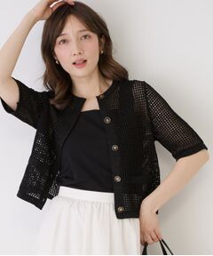 COUP DE CHANCE / クードシャンス カーディガン・ボレロ | 【手洗い可／日本製】メッシュ編み半袖カーディガン