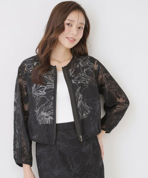 COUP DE CHANCE / クードシャンス レザーブルゾン・ジャケット | 【手洗い可／日本製／裏無し／セットアップ可】オパール加工ブルゾン（ブラック(119)）