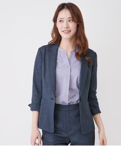 COUP DE CHANCE / クードシャンス テーラードジャケット | 【手洗い可／日本製／裏地無し／7分袖／UV／清涼感／セットアップ可】麻調合繊テーラードジャケット