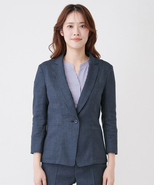 COUP DE CHANCE / クードシャンス テーラードジャケット | 【手洗い可／日本製／裏地無し／7分袖／UV／清涼感／セットアップ可】麻調合繊テーラードジャケット | 詳細13