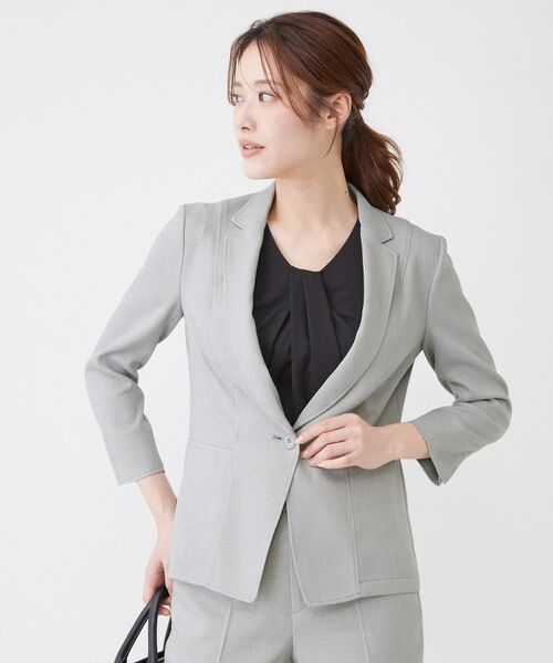 COUP DE CHANCE / クードシャンス テーラードジャケット | 【手洗い可／日本製／裏地無し／7分袖／UV／清涼感／セットアップ可】麻調合繊テーラードジャケット | 詳細5