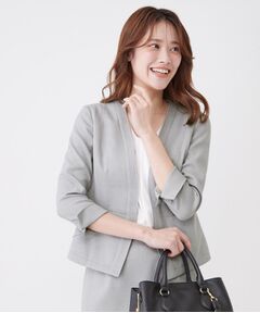 COUP DE CHANCE / クードシャンス ノーカラージャケット | 【手洗い可／日本製／裏地無し／UV／清涼感／セットアップ可】麻調合繊カラーレスジャケット