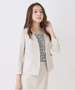 COUP DE CHANCE / クードシャンス ノーカラージャケット | 【手洗い可／日本製／裏地無し／UV／清涼感／セットアップ可】麻調合繊カラーレスジャケット