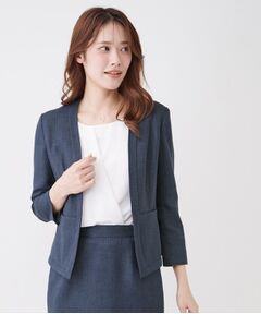 COUP DE CHANCE / クードシャンス ノーカラージャケット | 【手洗い可／日本製／裏地無し／UV／清涼感／セットアップ可】麻調合繊カラーレスジャケット