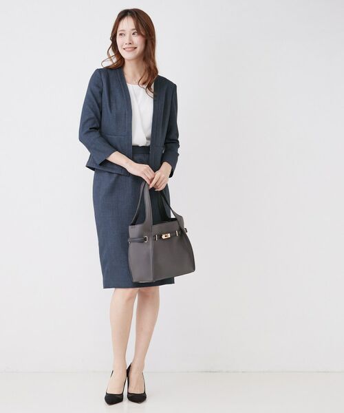 COUP DE CHANCE / クードシャンス ノーカラージャケット | 【手洗い可／日本製／裏地無し／UV／清涼感／セットアップ可】麻調合繊カラーレスジャケット | 詳細11