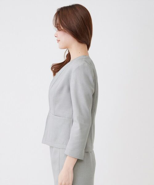 COUP DE CHANCE / クードシャンス ノーカラージャケット | 【手洗い可／日本製／裏地無し／UV／清涼感／セットアップ可】麻調合繊カラーレスジャケット | 詳細14