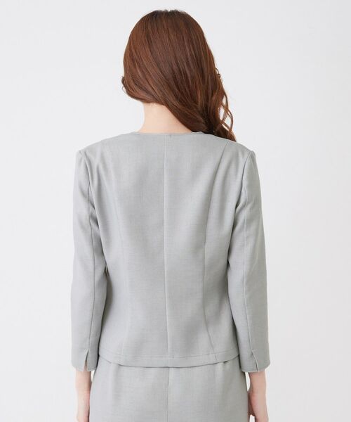 COUP DE CHANCE / クードシャンス ノーカラージャケット | 【手洗い可／日本製／裏地無し／UV／清涼感／セットアップ可】麻調合繊カラーレスジャケット | 詳細15