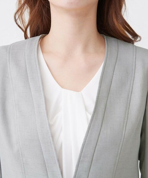 COUP DE CHANCE / クードシャンス ノーカラージャケット | 【手洗い可／日本製／裏地無し／UV／清涼感／セットアップ可】麻調合繊カラーレスジャケット | 詳細16