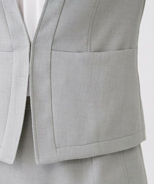 COUP DE CHANCE / クードシャンス ノーカラージャケット | 【手洗い可／日本製／裏地無し／UV／清涼感／セットアップ可】麻調合繊カラーレスジャケット | 詳細20