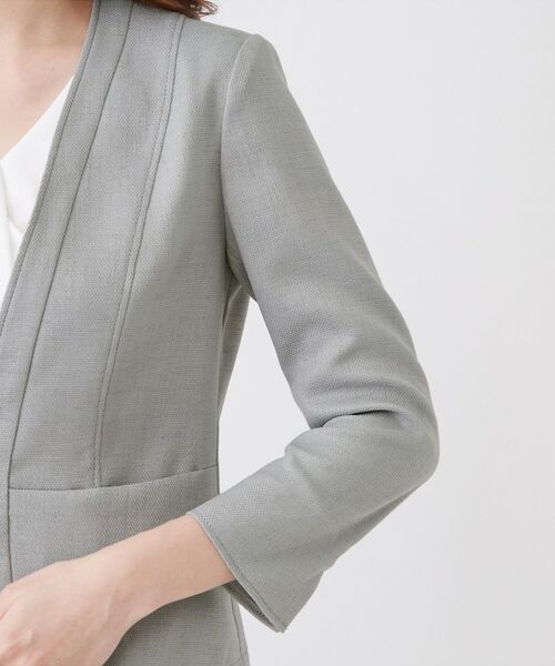 COUP DE CHANCE / クードシャンス ノーカラージャケット | 【手洗い可／日本製／裏地無し／UV／清涼感／セットアップ可】麻調合繊カラーレスジャケット | 詳細23