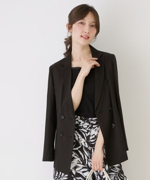 COUP DE CHANCE / クードシャンス テーラードジャケット | 【手洗い可／日本製／裏無し】シアージャケット（ブラック(019)）