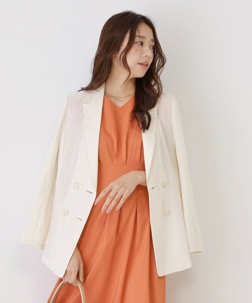 COUP DE CHANCE / クードシャンス テーラードジャケット | 【手洗い可／日本製／裏無し】シアージャケット（グレージュ(050)）