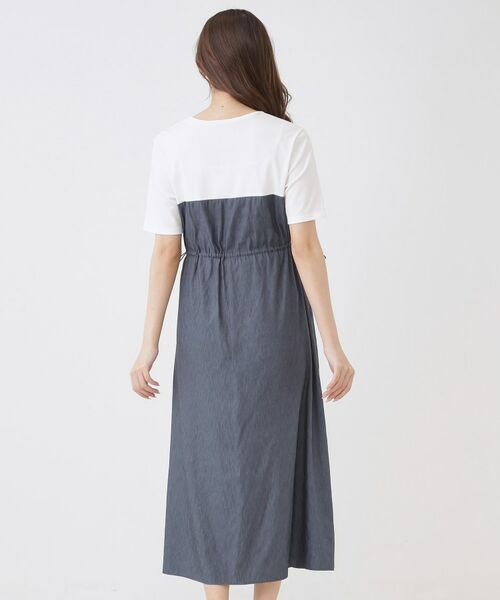 COUP DE CHANCE / クードシャンス ロング・マキシ丈ワンピース | 【手洗い可／裏地なし／ウエストゴム】異素材ドッキングワンピース | 詳細11