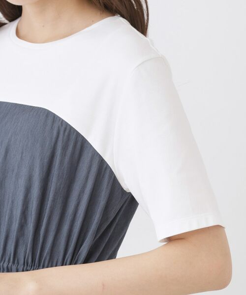 COUP DE CHANCE / クードシャンス ロング・マキシ丈ワンピース | 【手洗い可／裏地なし／ウエストゴム】異素材ドッキングワンピース | 詳細13