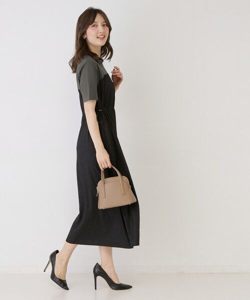 COUP DE CHANCE / クードシャンス ロング・マキシ丈ワンピース | 【手洗い可／裏地なし／ウエストゴム】異素材ドッキングワンピース | 詳細7