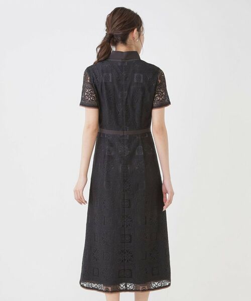 COUP DE CHANCE / クードシャンス ロング・マキシ丈ワンピース | 【ベトナム／ボウ取り外し可】ボウタイ付レースワンピース | 詳細11