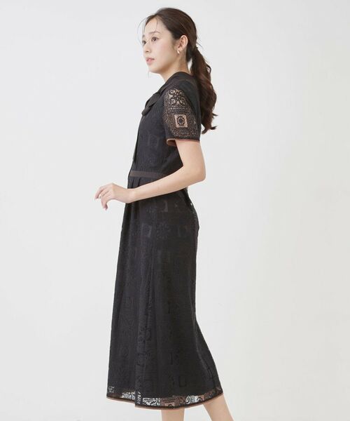 COUP DE CHANCE / クードシャンス ロング・マキシ丈ワンピース | 【リボン取り外し可】ボウタイ付レースワンピース | 詳細18