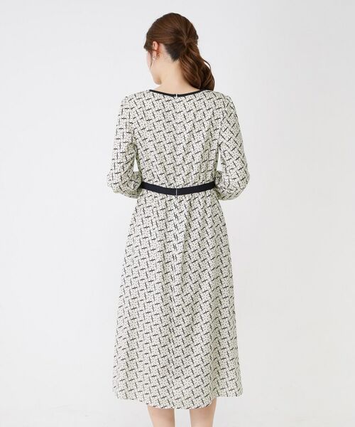 COUP DE CHANCE / クードシャンス ミニ丈・ひざ丈ワンピース | 【手洗い可】ニット×幾何柄プリントドッキングワンピース | 詳細11