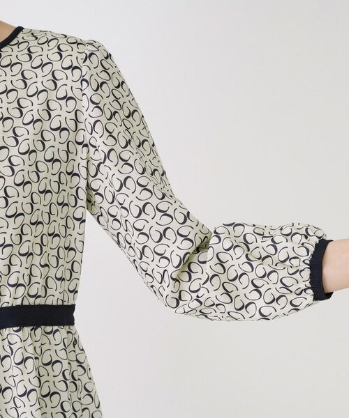 COUP DE CHANCE / クードシャンス ミニ丈・ひざ丈ワンピース | 【手洗い可】ニット×幾何柄プリントドッキングワンピース | 詳細14