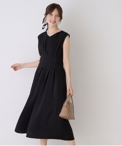 COUP DE CHANCE / クードシャンス ロング・マキシ丈ワンピース | 【手洗い可／日本製】麻混タック入りフレアワンピース