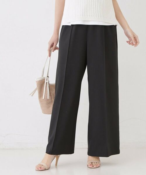 COUP DE CHANCE / クードシャンス パンツ | 【手洗い可】きれいめイージーパンツ（ブラック(019)）