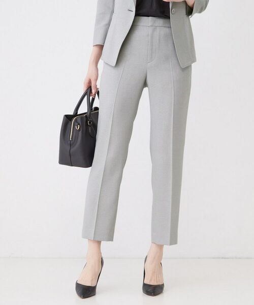 COUP DE CHANCE / クードシャンス パンツ | 【手洗い可／日本製／セットアップ可】麻調合繊テーパードパンツ（チャコールグレー(013)）