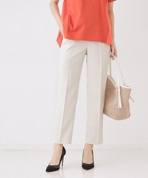 COUP DE CHANCE / クードシャンス パンツ | 【手洗い可／日本製／セットアップ可】麻調合繊テーパードパンツ（グレージュ(050)）