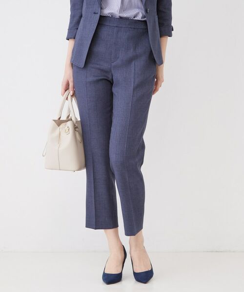COUP DE CHANCE / クードシャンス パンツ | 【手洗い可／日本製／セットアップ可】麻調合繊テーパードパンツ（ブルー(092)）