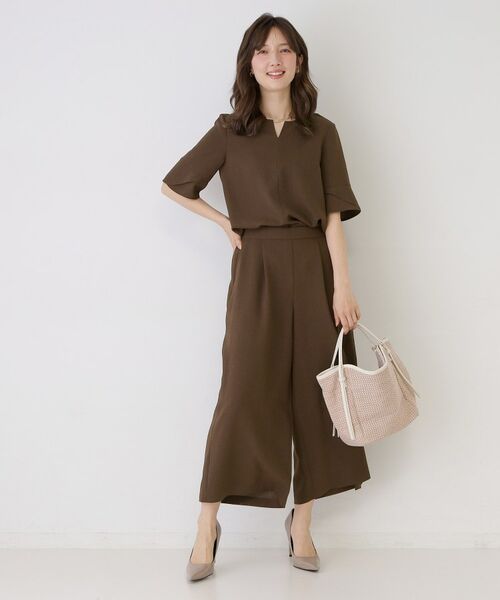 COUP DE CHANCE / クードシャンス ショート・ハーフ・半端丈パンツ | 【手洗い可／日本製／裏無し／ウエストゴム／セットアップ可／清涼感】ワイドパンツ | 詳細10