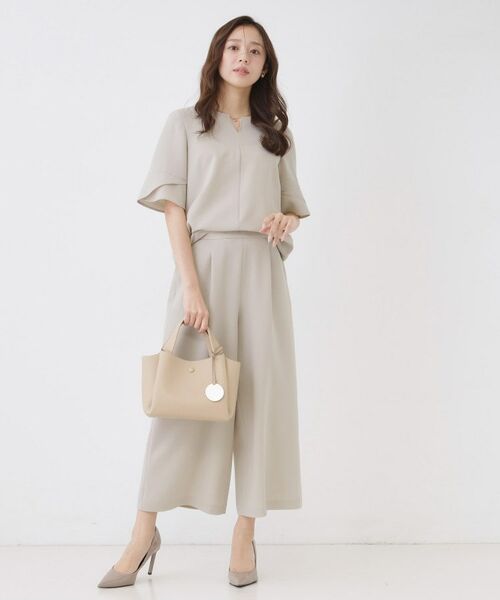 COUP DE CHANCE / クードシャンス ショート・ハーフ・半端丈パンツ | 【手洗い可／日本製／裏無し／ウエストゴム／セットアップ可／清涼感】ワイドパンツ | 詳細6