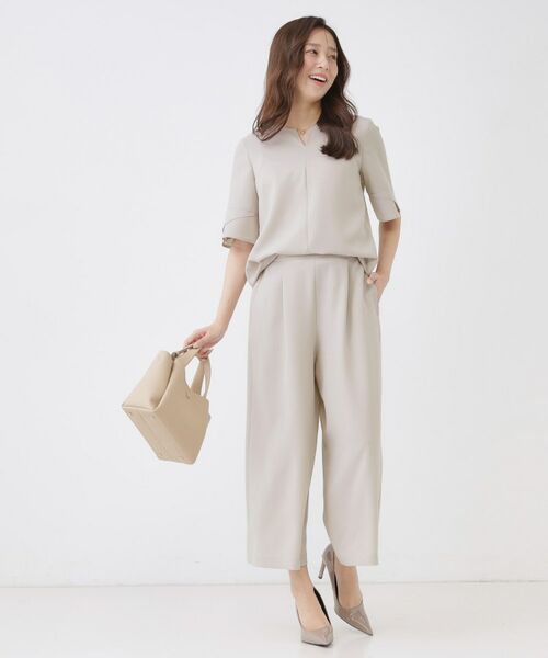 COUP DE CHANCE / クードシャンス ショート・ハーフ・半端丈パンツ | 【手洗い可／日本製／裏無し／ウエストゴム／セットアップ可／清涼感】ワイドパンツ | 詳細7