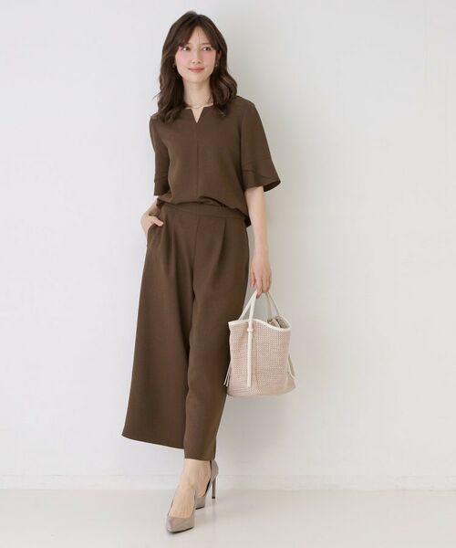 COUP DE CHANCE / クードシャンス ショート・ハーフ・半端丈パンツ | 【手洗い可／日本製／裏無し／ウエストゴム／セットアップ可／清涼感】ワイドパンツ | 詳細9