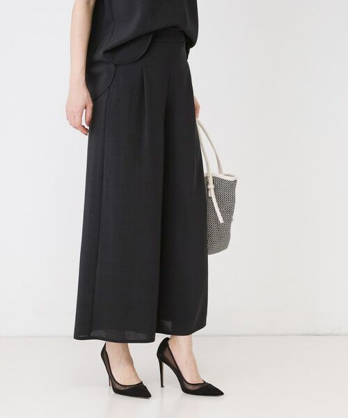 COUP DE CHANCE / クードシャンス パンツ | 【手洗い可／ウエストゴム／セットアップ可】麻調ワイドパンツ | 詳細1