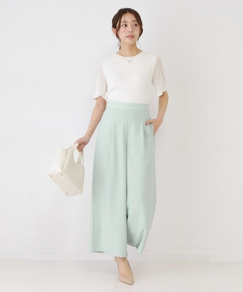 COUP DE CHANCE / クードシャンス パンツ | 【手洗い可／ウエストゴム／セットアップ可】麻調ワイドパンツ | 詳細12