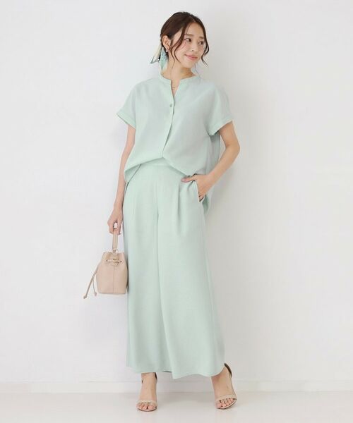 COUP DE CHANCE / クードシャンス パンツ | 【手洗い可／ウエストゴム／セットアップ可】麻調ワイドパンツ | 詳細13