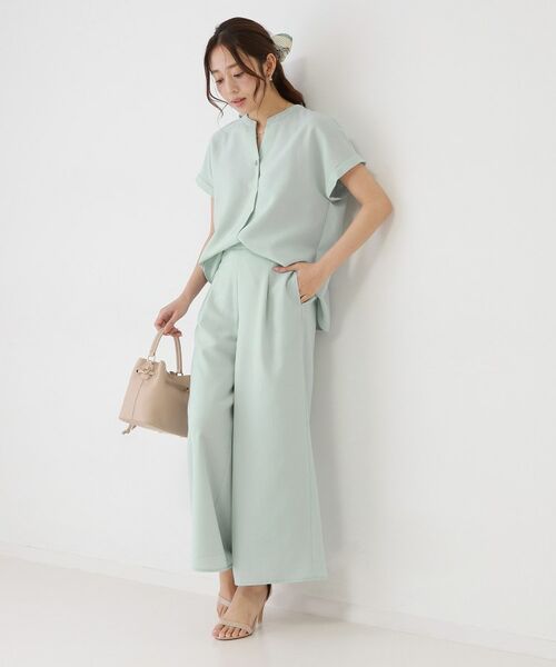 COUP DE CHANCE / クードシャンス パンツ | 【手洗い可／ウエストゴム／セットアップ可】麻調ワイドパンツ | 詳細14