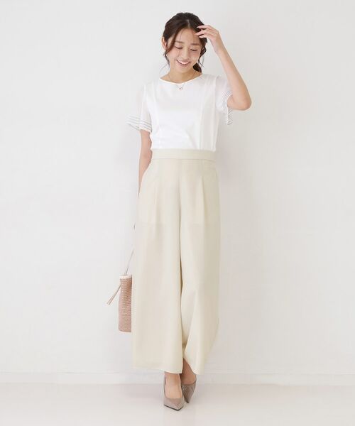 COUP DE CHANCE / クードシャンス パンツ | 【手洗い可／ウエストゴム／セットアップ可】麻調ワイドパンツ | 詳細6