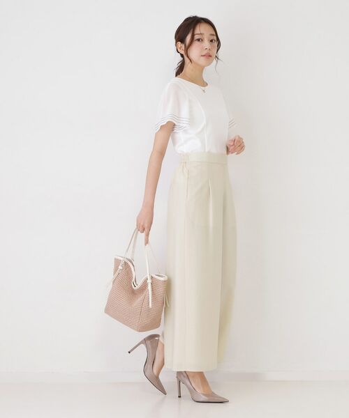 COUP DE CHANCE / クードシャンス パンツ | 【手洗い可／ウエストゴム／セットアップ可】麻調ワイドパンツ | 詳細7