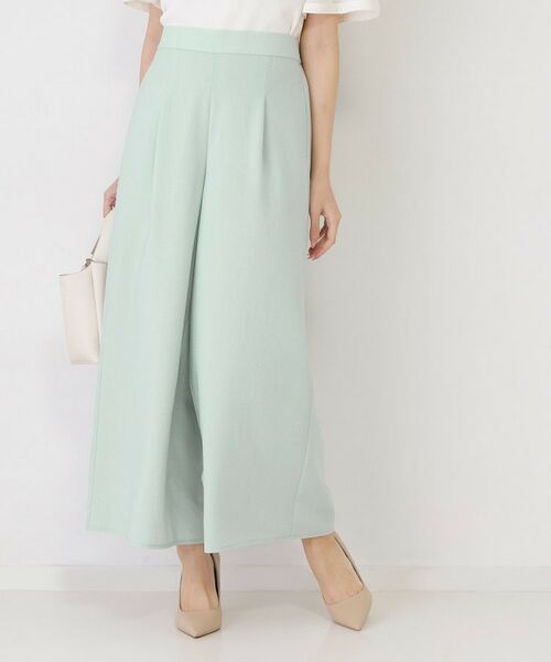 COUP DE CHANCE / クードシャンス パンツ | 【手洗い可／ウエストゴム／セットアップ可】麻調ワイドパンツ（ブルー(091)）