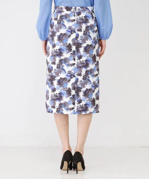 COUP DE CHANCE / クードシャンス ミニ・ひざ丈スカート | 【手洗い可／日本製】アート風花柄タイトスカート | 詳細11