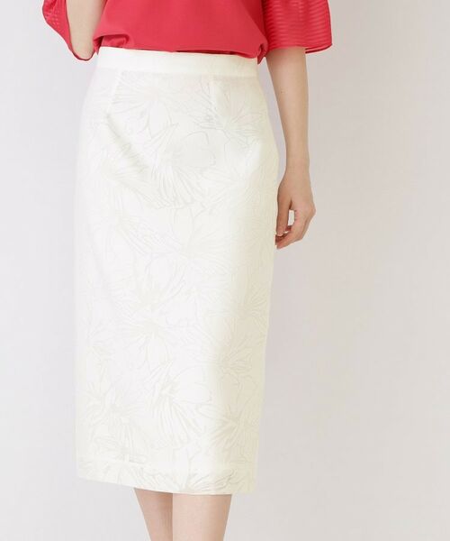 COUP DE CHANCE / クードシャンス スカート | 【手洗い可／日本製／セットアップ可】オパール加工タイトスカート（ホワイト(101)）