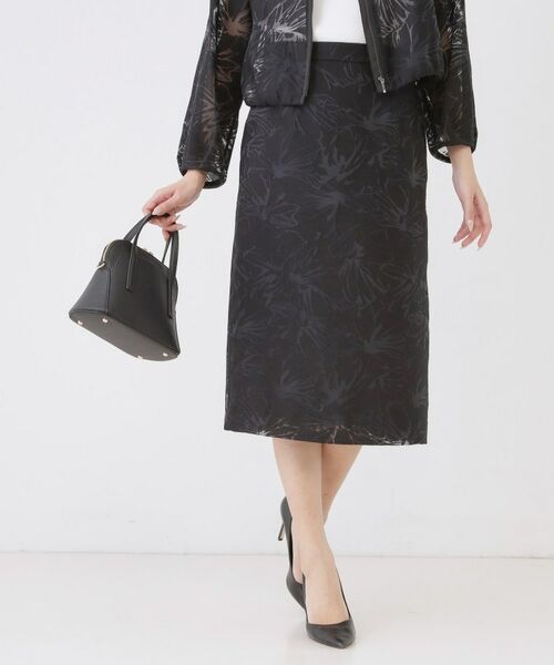 COUP DE CHANCE / クードシャンス スカート | 【手洗い可／日本製／セットアップ可】オパール加工タイトスカート（ブラック(119)）